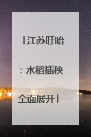 江苏盱眙：水稻插秧全面展开