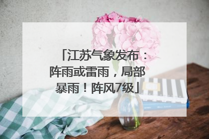 江苏气象发布：阵雨或雷雨，局部暴雨！阵风7级