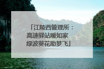 江陵西管理所：高速驿站暖如家 绿波葵花助梦飞
