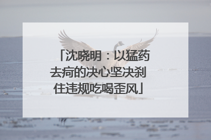 沈晓明：以猛药去疴的决心坚决刹住违规吃喝歪风