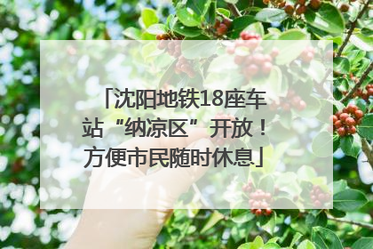 沈阳地铁18座车站“纳凉区”开放！方便市民随时休息