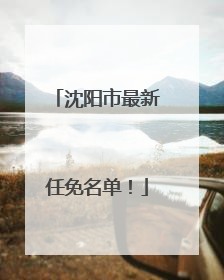 沈阳市最新任免名单！