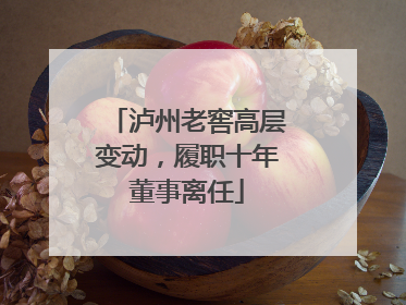 泸州老窖高层变动，履职十年董事离任