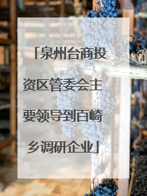 泉州台商投资区管委会主要领导到百崎乡调研企业