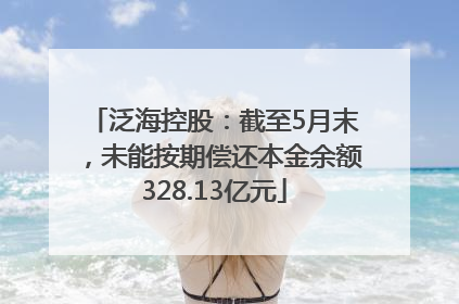 泛海控股：截至5月末，未能按期偿还本金余额328.13亿元