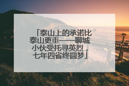 泰山上的承诺比泰山更重——聊城小伙受托寻英烈，七年四省终圆梦