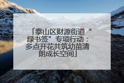 泰山区财源街道“绿书签”专项行动：多点开花共筑幼苗清朗成长空间