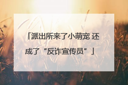 派出所来了小萌宠 还成了“反诈宣传员”