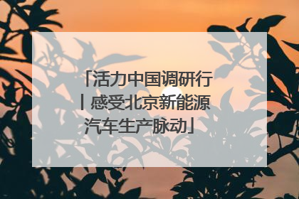 活力中国调研行丨感受北京新能源汽车生产脉动
