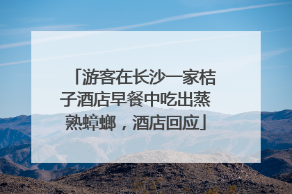 游客在长沙一家桔子酒店早餐中吃出蒸熟蟑螂，酒店回应