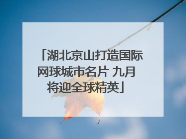 湖北京山打造国际网球城市名片 九月将迎全球精英