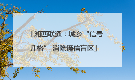 湘西联通：城乡“信号升格” 消除通信盲区