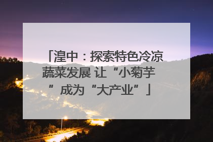 湟中：探索特色冷凉蔬菜发展 让“小菊芋”成为“大产业”