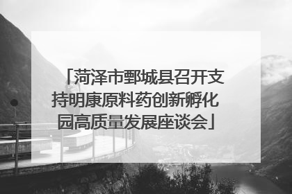 菏泽市鄄城县召开支持明康原料药创新孵化园高质量发展座谈会