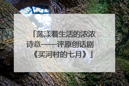 荡漾着生活的浓浓诗意——评原创话剧《买河村的七月》