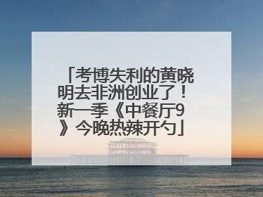 考博失利的黄晓明去非洲创业了！新一季《中餐厅9》今晚热辣开勺