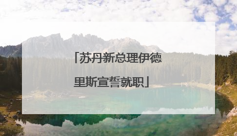 苏丹新总理伊德里斯宣誓就职