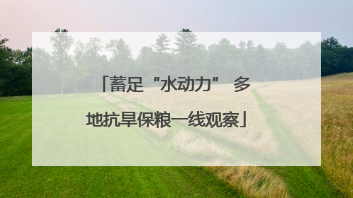 蓄足“水动力” 多地抗旱保粮一线观察