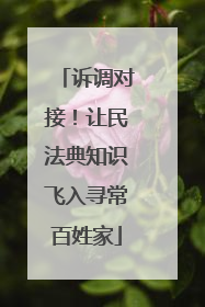 诉调对接！让民法典知识飞入寻常百姓家