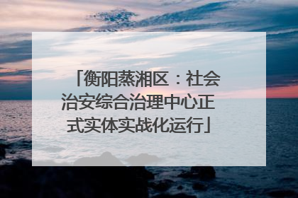 衡阳蒸湘区：社会治安综合治理中心正式实体实战化运行