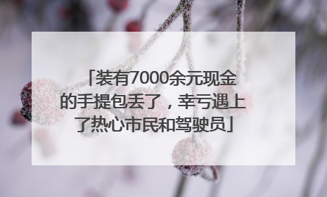 装有7000余元现金的手提包丢了，幸亏遇上了热心市民和驾驶员
