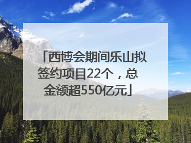 西博会期间乐山拟签约项目22个，总金额超550亿元