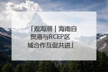 观海潮｜海南自贸港与RCEP区域合作互促共进