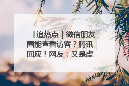 追热点｜微信朋友圈能查看访客？腾讯回应！网友：又是虚惊一场……