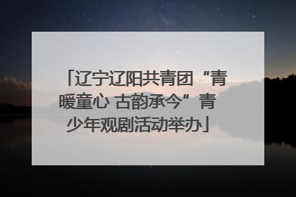 辽宁辽阳共青团“青暖童心 古韵承今”青少年观剧活动举办