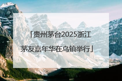 贵州茅台2025浙江茅友嘉年华在乌镇举行