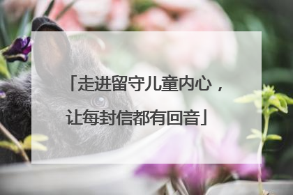 走进留守儿童内心，让每封信都有回音