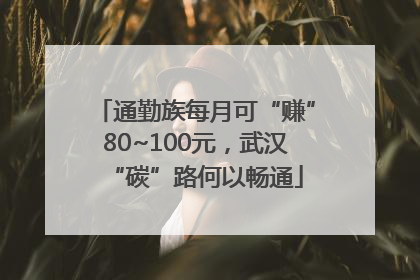 通勤族每月可“赚”80~100元，武汉“碳”路何以畅通