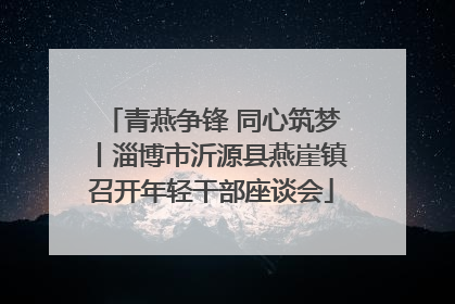 青燕争锋 同心筑梦丨淄博市沂源县燕崖镇召开年轻干部座谈会