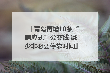 青岛再增10条“响应式”公交线 减少非必要停靠时间
