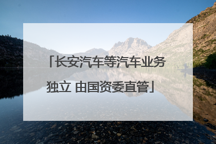 长安汽车等汽车业务独立 由国资委直管