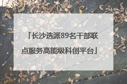 长沙选派89名干部联点服务高能级科创平台