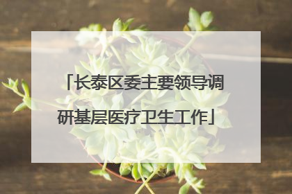 长泰区委主要领导调研基层医疗卫生工作