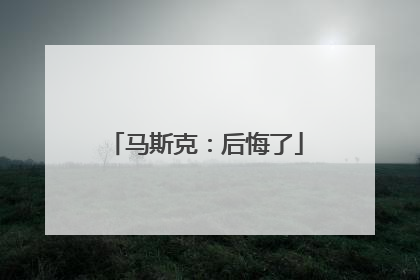 马斯克：后悔了
