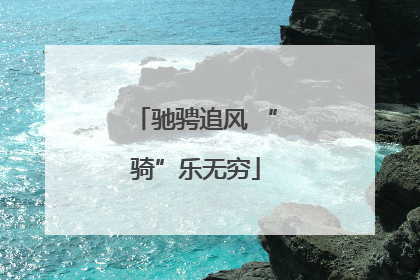 驰骋追风 “骑”乐无穷
