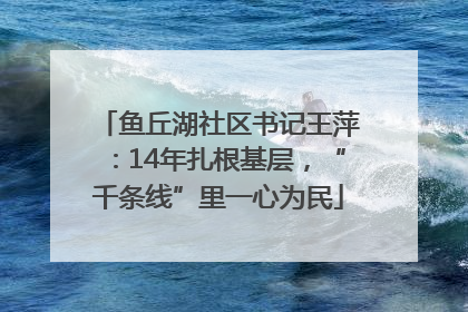 鱼丘湖社区书记王萍：14年扎根基层，“千条线”里一心为民