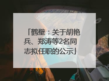 鹤壁：关于胡艳兵、郑涛等2名同志拟任职的公示
