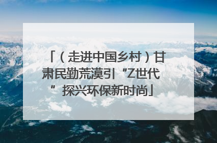 （走进中国乡村）甘肃民勤荒漠引“Z世代”探兴环保新时尚