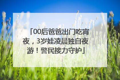 00后爸爸出门吃宵夜，3岁娃凌晨独自夜游！警民接力守护