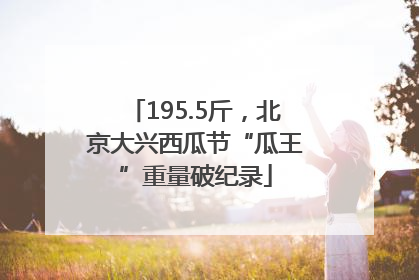 195.5斤，北京大兴西瓜节“瓜王”重量破纪录