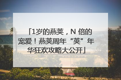 1岁的燕荚，N 倍的宠爱！燕荚周年“荚”年华狂欢攻略大公开