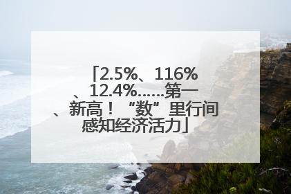 2.5%、116%、12.4%……第一、新高！“数”里行间感知经济活力