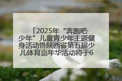 2025年“奔跑吧·少年”儿童青少年主题健身活动暨陕西省第五届少儿体育嘉年华活动将于6月14日正式举办