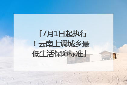7月1日起执行！云南上调城乡最低生活保障标准